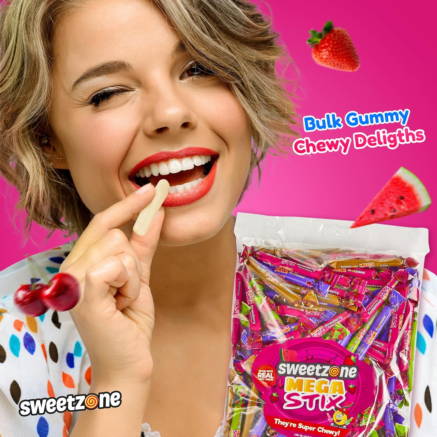Sweetzone Mega Stix - 1kg Assorted Flavours Bag of Sweets - Image 4
