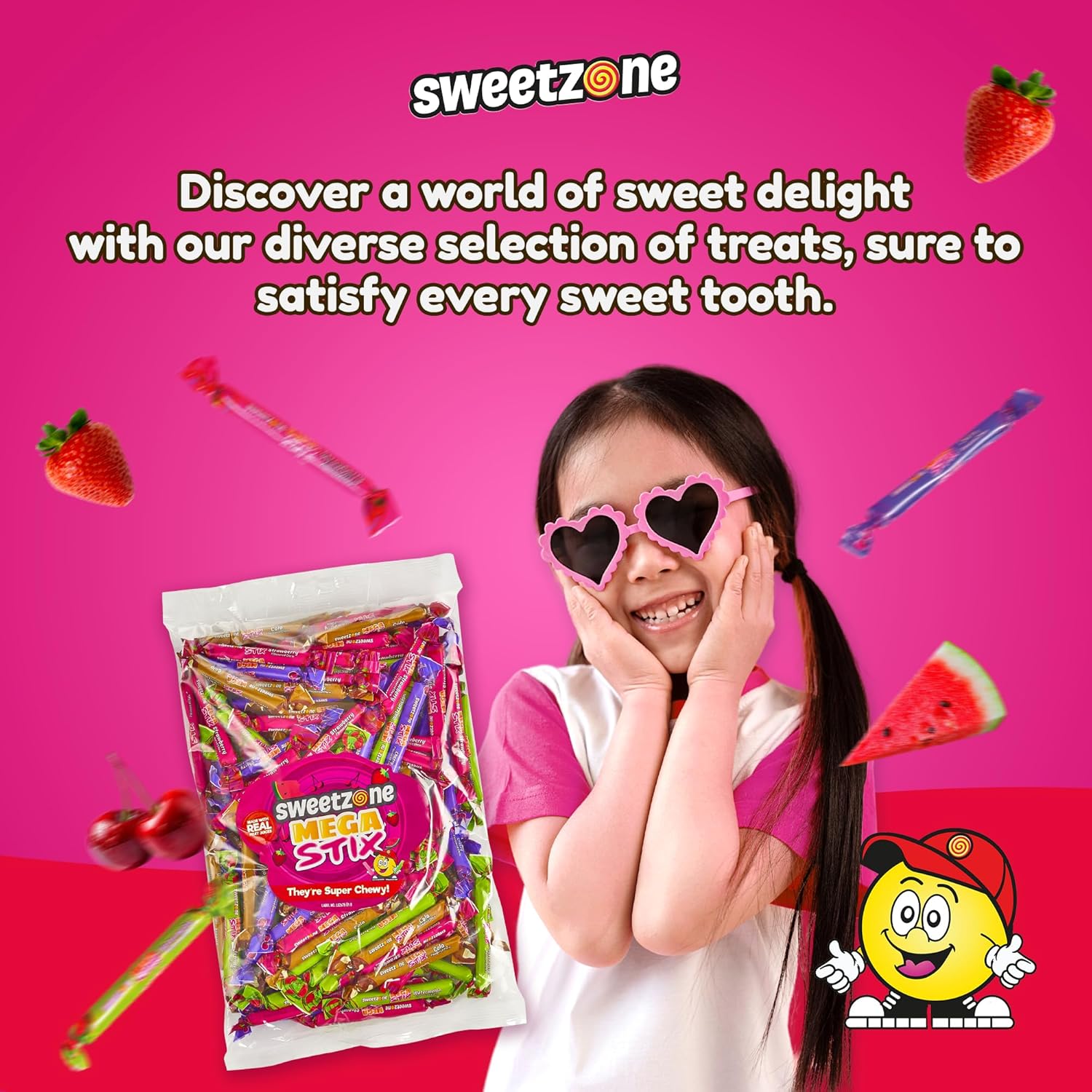 Sweetzone Mega Stix - 1kg Assorted Flavours Bag of Sweets - Image 5