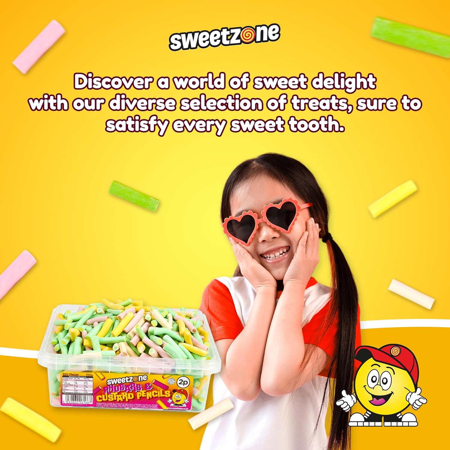 Sweetzone Rhubarb and Custard Pencils 700g 350pcs - Image 5