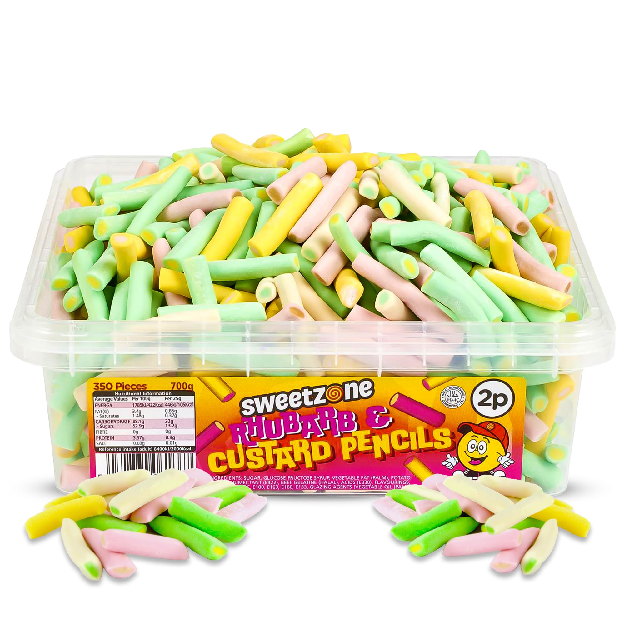 Sweetzone Rhubarb and Custard Pencils 700g 350pcs