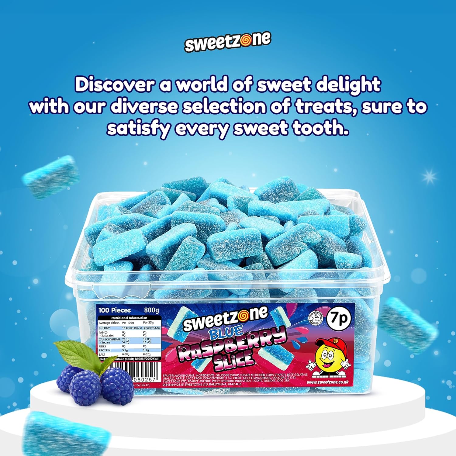 Sweetzone Blue Raspberry Slices 800g - Image 4
