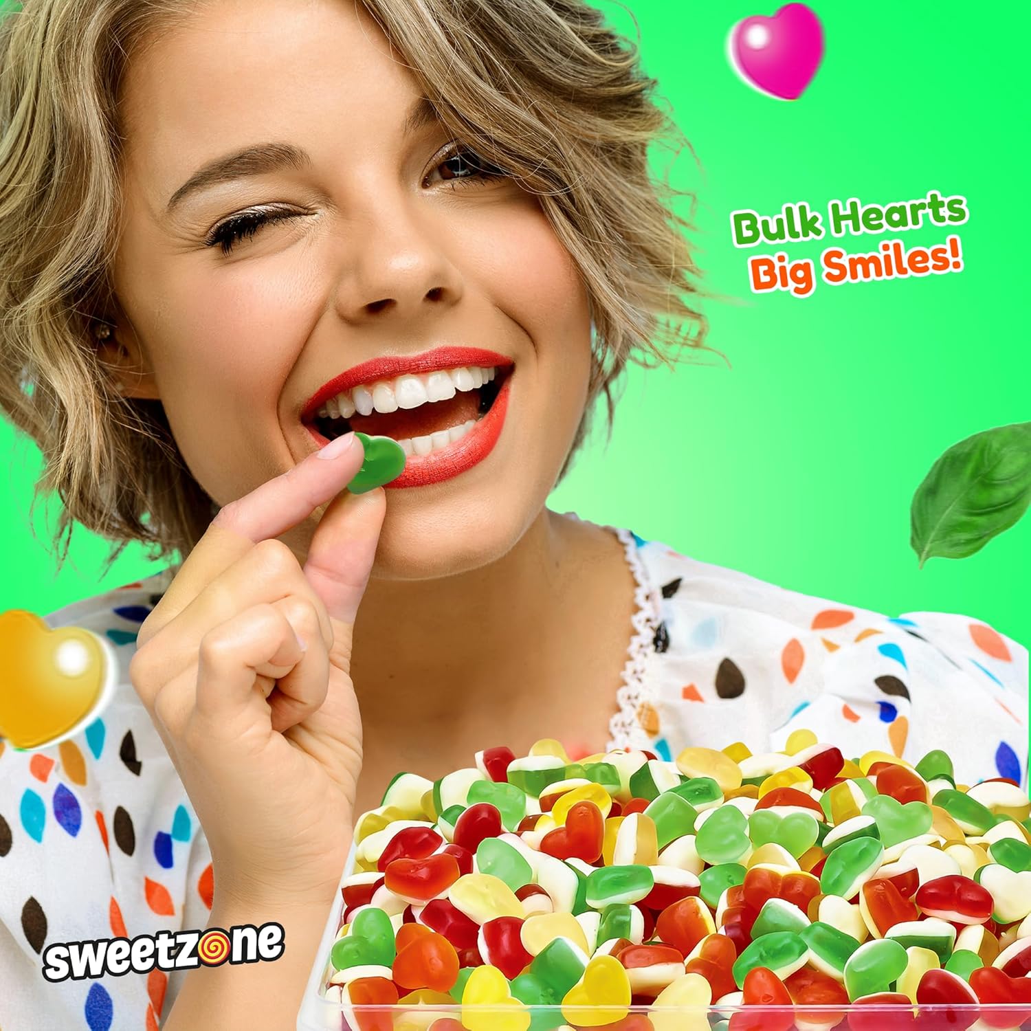 Sweetzone Halal Fruity Heart Gummies – 350 Chewy Heart Sweets in 805g Sharing Tub - Image 4