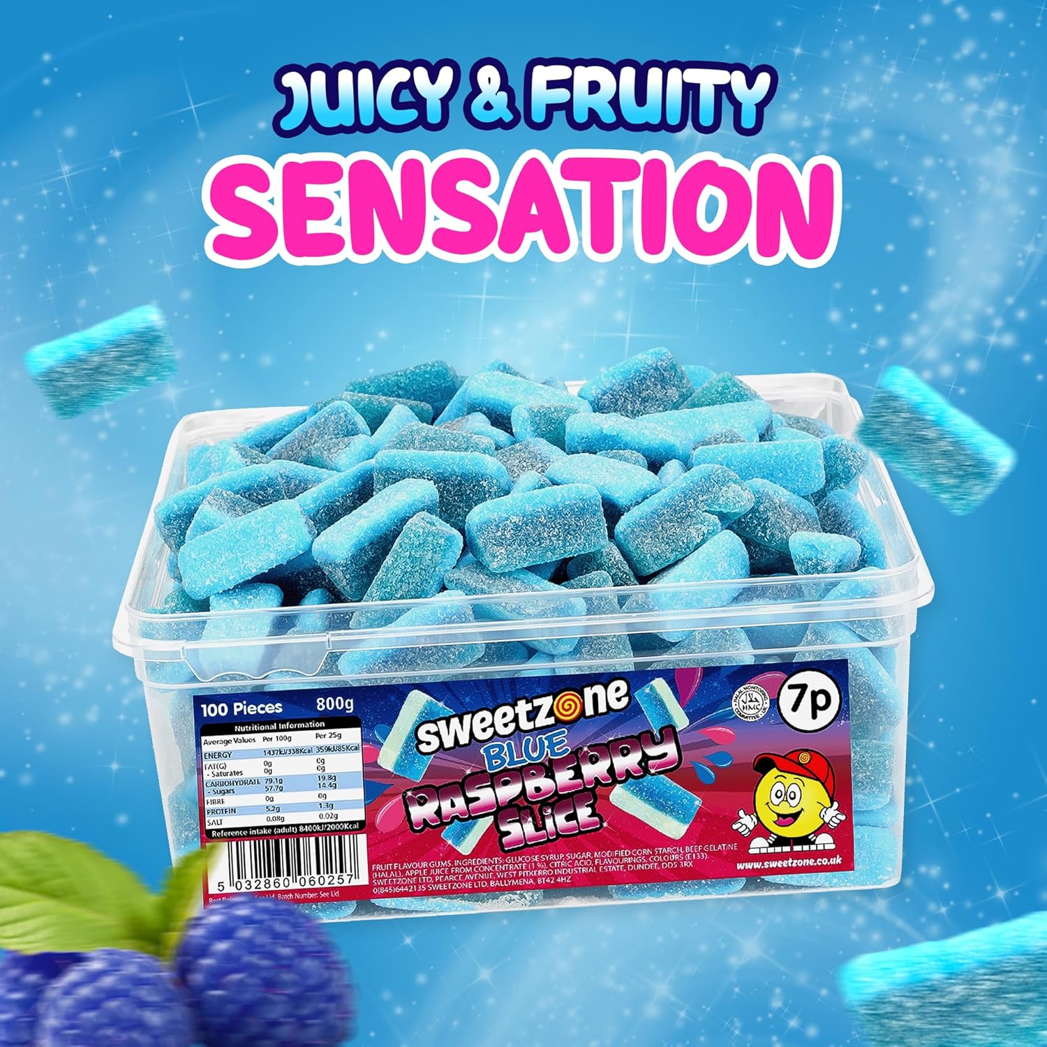 Sweetzone Blue Raspberry Slices 800g - Image 2