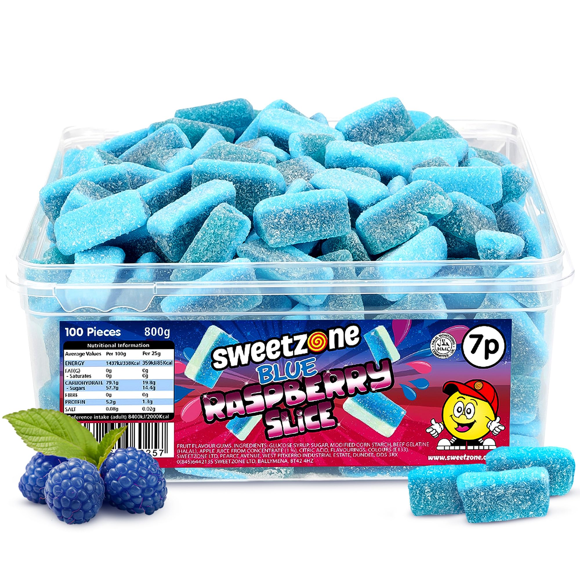 Sweetzone Blue Raspberry Slices 800g