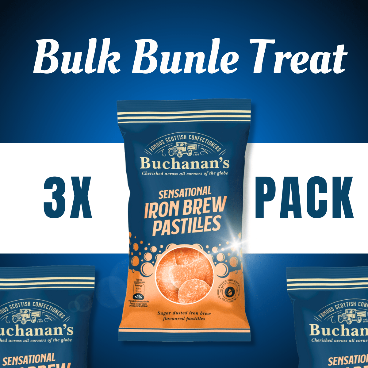 Buchanan's Iron Brew Pastilles 3 x 145g – Traditional Scottish Chewy Sweets | Retro Multipack - Image 6
