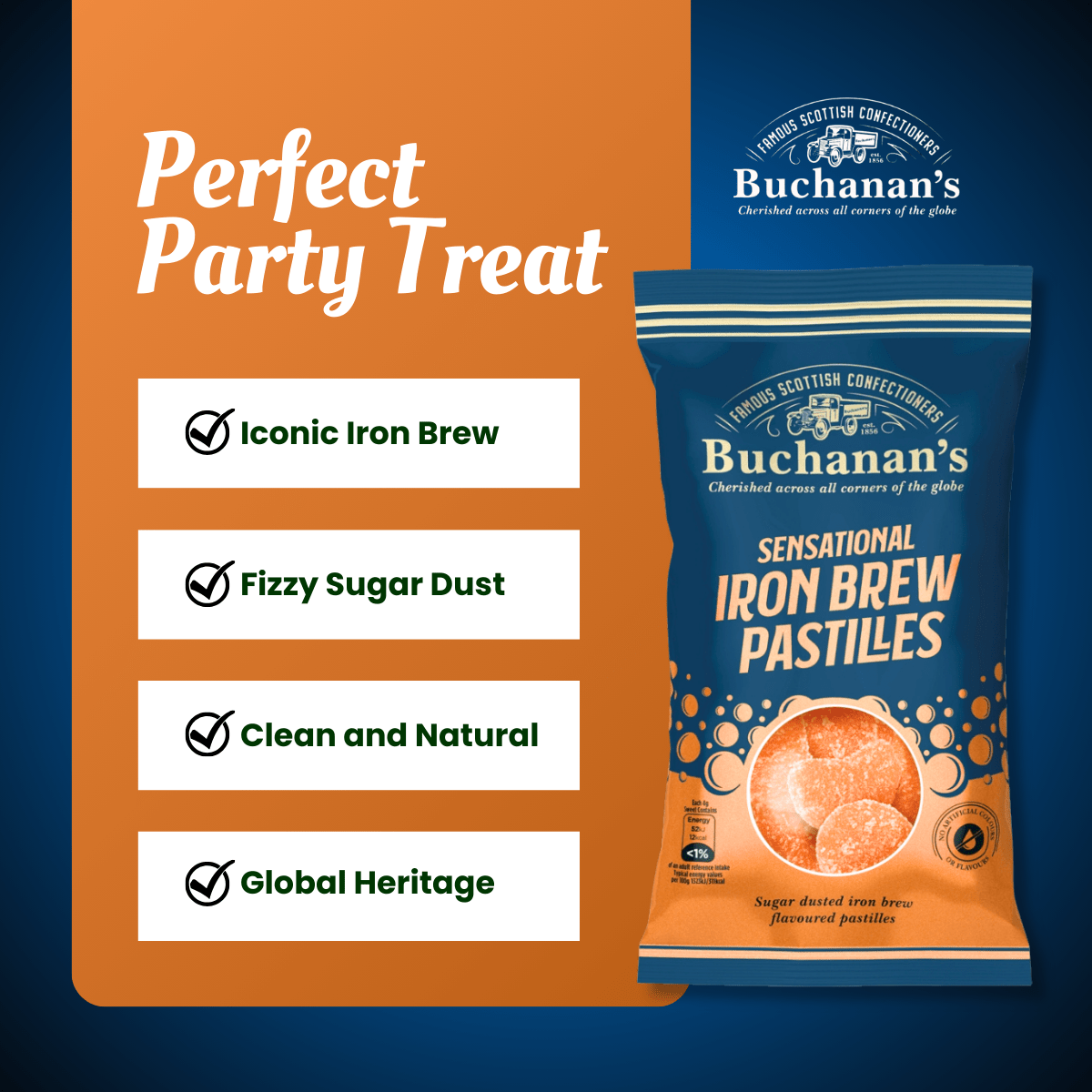 Buchanan's Iron Brew Pastilles 3 x 145g – Traditional Scottish Chewy Sweets | Retro Multipack - Image 4