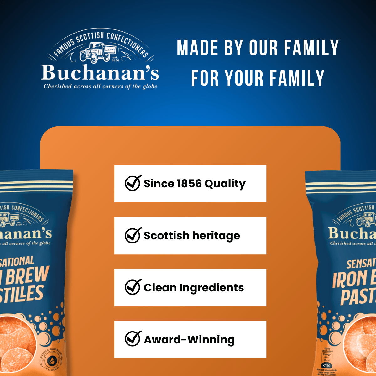 Buchanan's Iron Brew Pastilles 3 x 145g – Traditional Scottish Chewy Sweets | Retro Multipack - Image 7