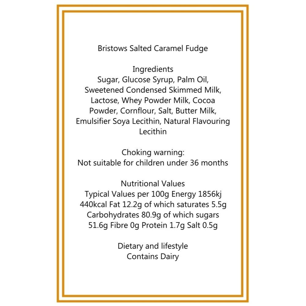 250g Pouch of Bristows Salted Caramel Fudge - Image 3