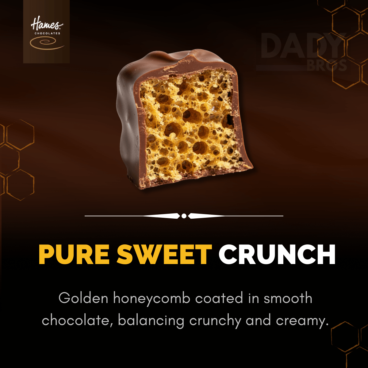 Luxury Hames Milk Chocolate Coated Honeycomb | 2-Pack (80g x 2) - Premium British Indulgence - Image 2