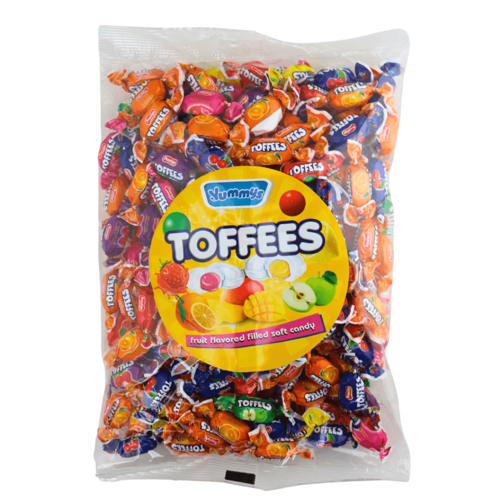 Yummy's Assorted Fruit Filled Toffees – 1kg Bulk Bag - Image 2