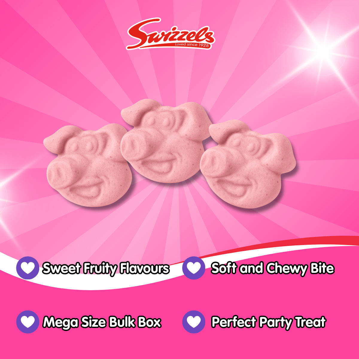 Swizzels Pigs Mugs Sweet Tub – 120 Individually Wrapped Chewy Fruit-Flavoured Sweets | Bulk Party & Sharing Pack - Image 4
