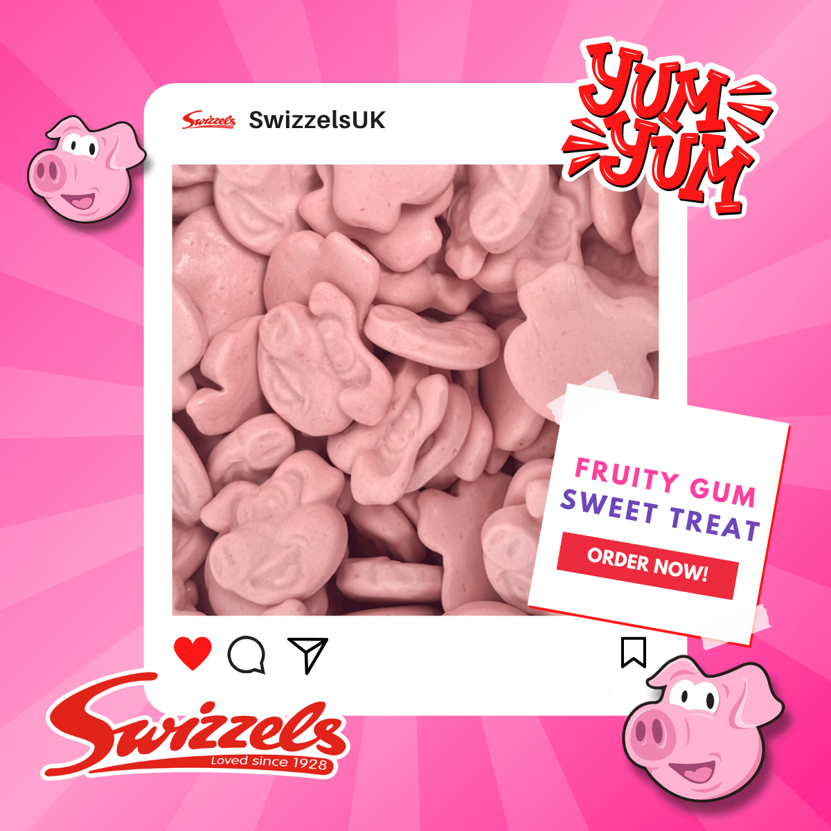 Swizzels Pigs Mugs Sweet Tub – 120 Individually Wrapped Chewy Fruit-Flavoured Sweets | Bulk Party & Sharing Pack - Image 3
