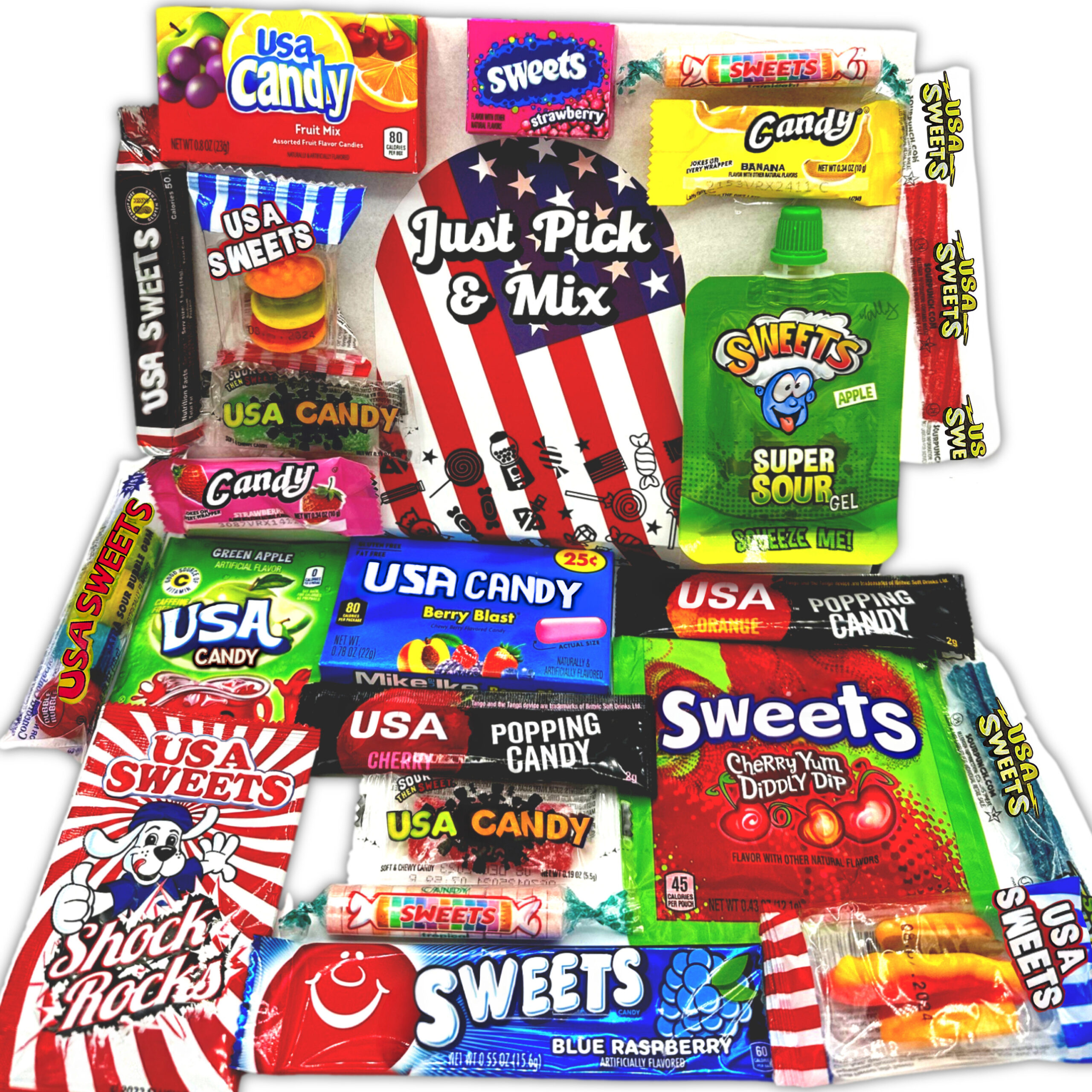 Sweetora American Sweets Gift Box – USA Candy Selection Hamper | Imported Treats for Birthdays & Special Occasions