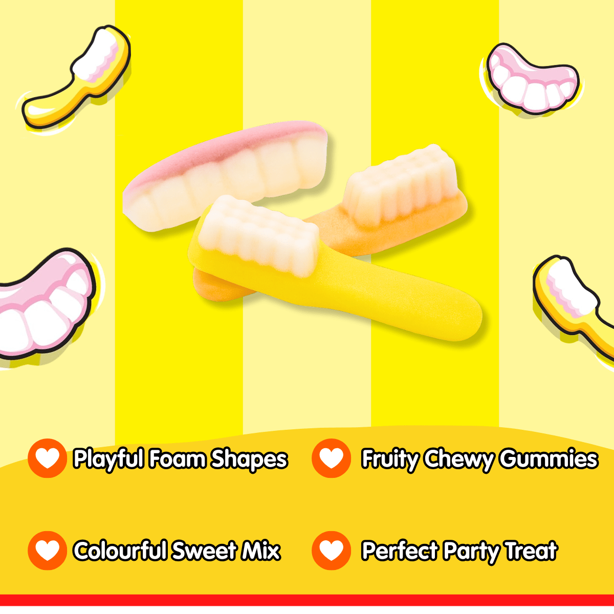 Swizzels Teeth N Toothbrush Gummies – 576g Tub - Image 5