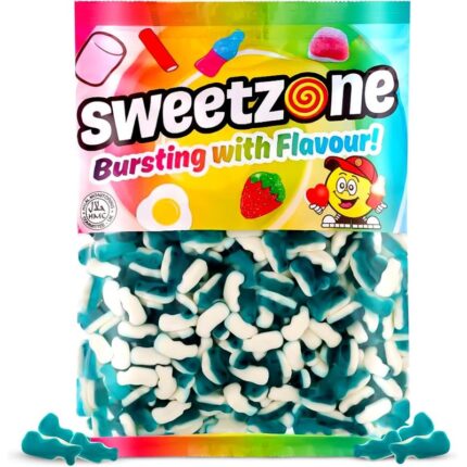 Sweetzone Mini Dolphin Sweets Fruit Jellies and Foam 1kg Bag,