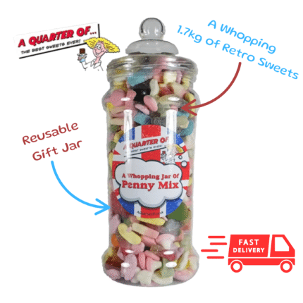 Sweetora Mega Pick & Mix Sweet Jar – 1.7kg Assorted Retro Sweets | Large Sharing & Gift Jar