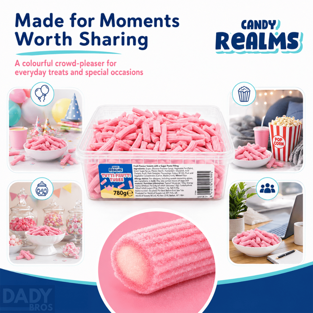 Candy Realms Tutti Frutti Tubes Tub 780g - Image 5
