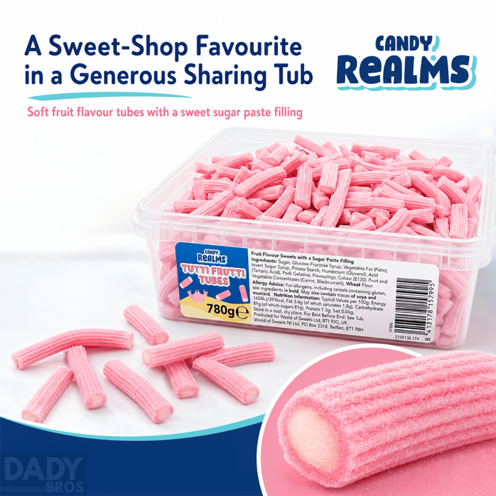 Candy Realms Tutti Frutti Tubes Tub 780g - Image 6