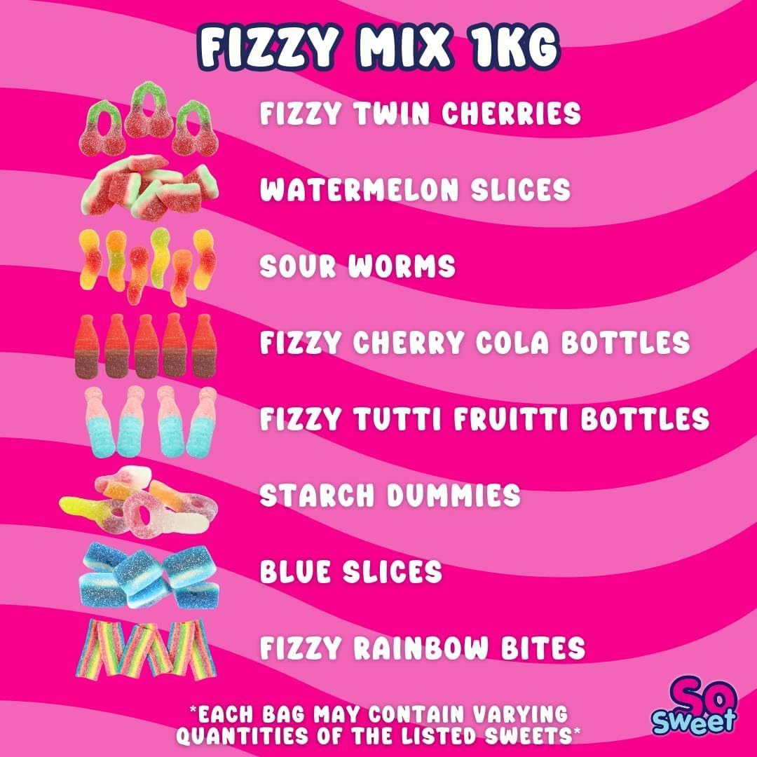 SoSweet Fizzy Sweet Mix 3 Bags x 1kg - Image 3