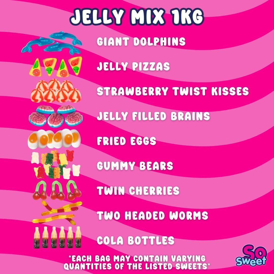 SoSweet Jelly Sweet Mix 3 x 1kg – Assorted Fruity Chewy Jelly Sweets | Bulk Sharing Multipack - Image 3