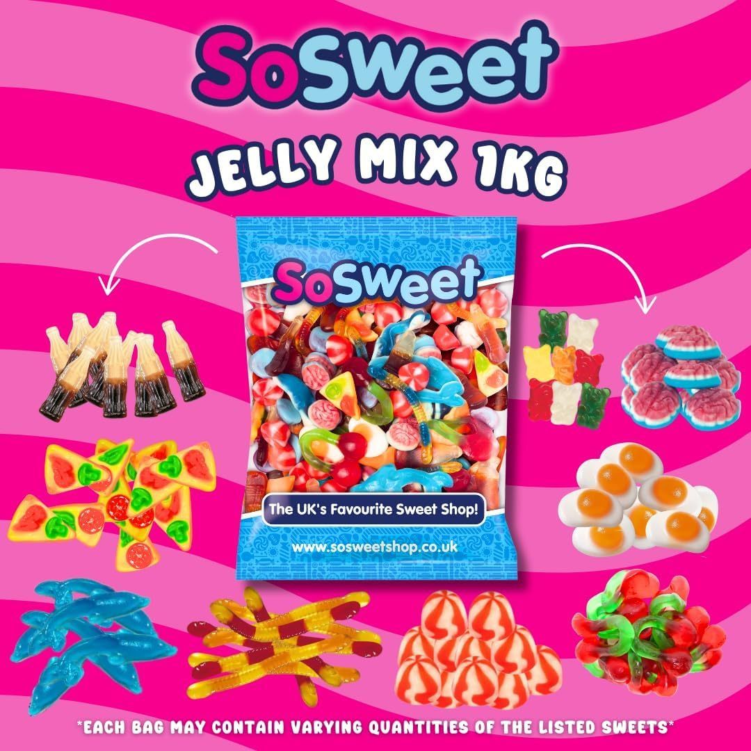 SoSweet Jelly Sweet Mix 3 x 1kg – Assorted Fruity Chewy Jelly Sweets | Bulk Sharing Multipack - Image 5
