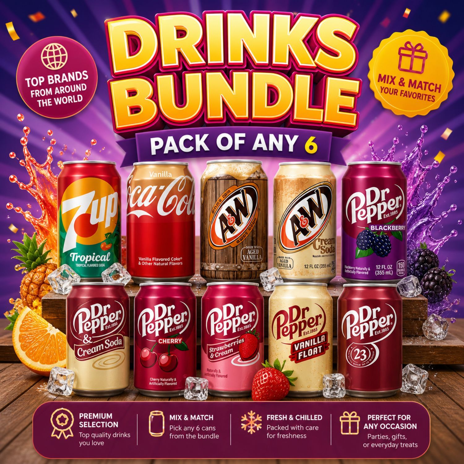 Fanta & Coca-Cola Japan & China Variety Pack – 6 Imported Soft Drinks