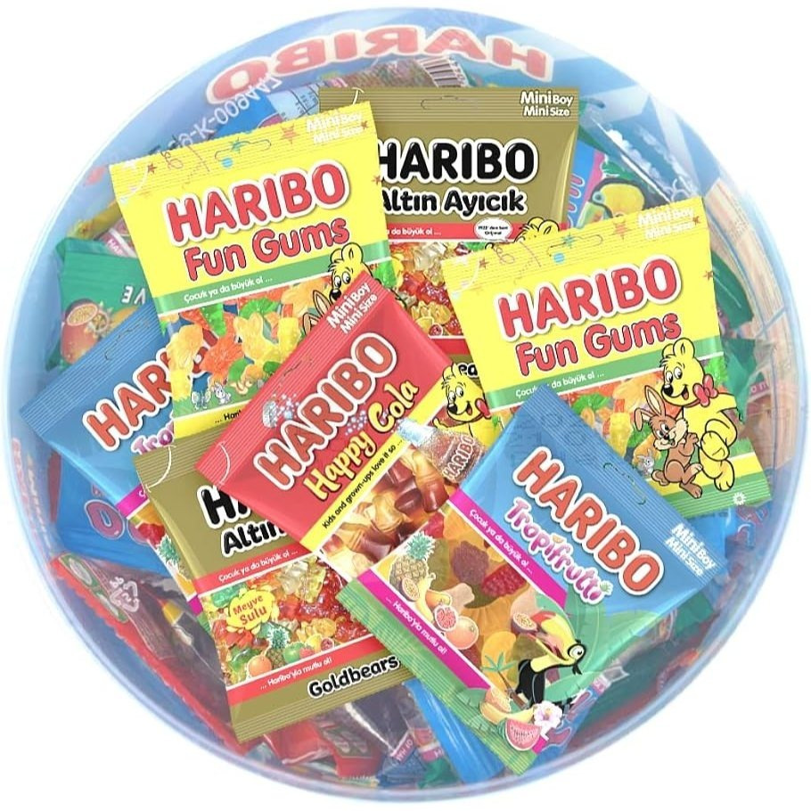 Haribo Halal Mini Jelly Sweets 100 x 10g – Assorted Individually Wrapped Fruit-Flavoured Candy | 1kg Bulk Multipack - Image 2