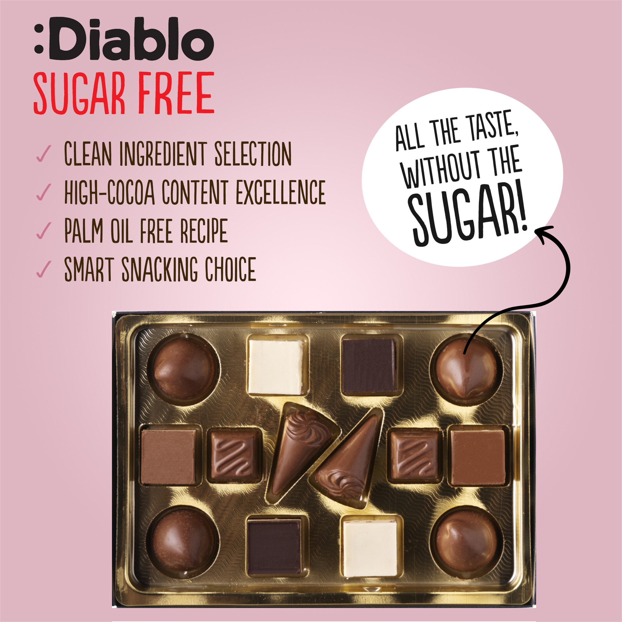 Diablo No Added Sugar Luxury Chocolate Gift Box – 14 Pieces - Image 10