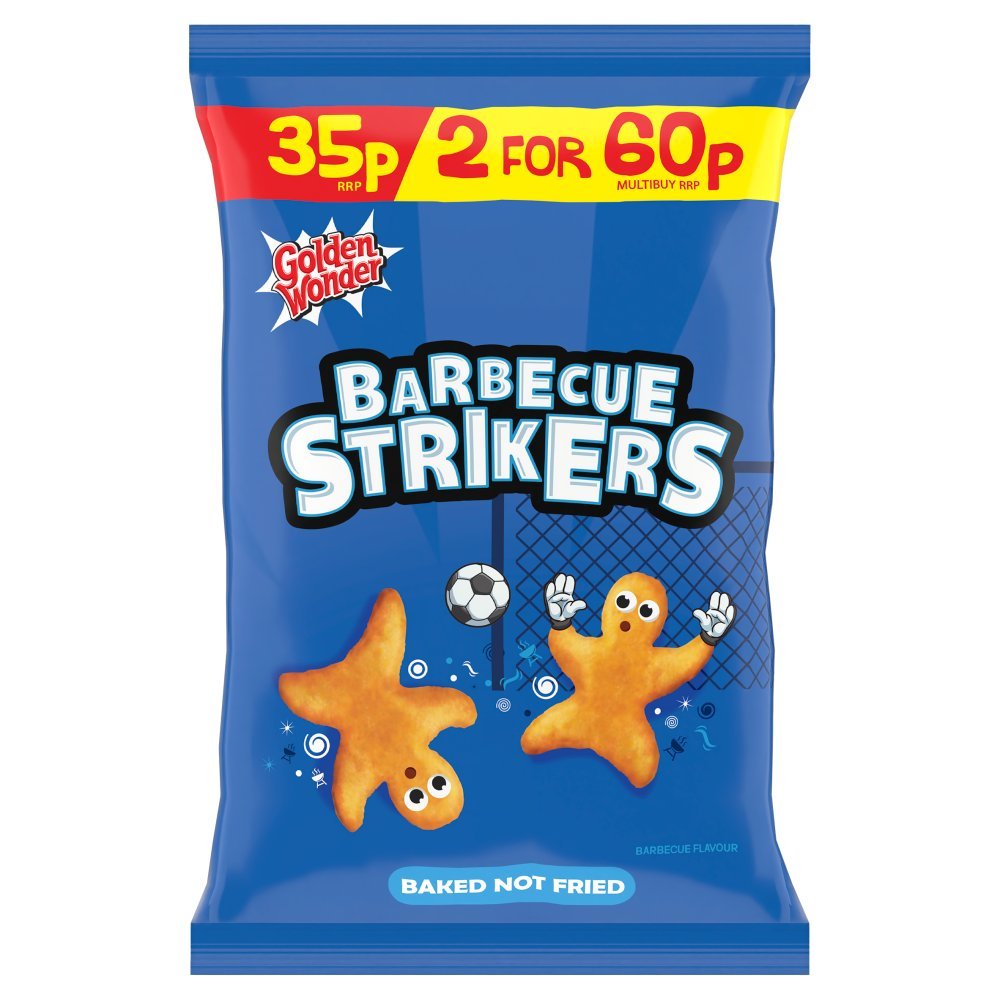 Full Box of Golden Wonder Barbecue Strikers Barbecue Flavour 22g (36 Packs)