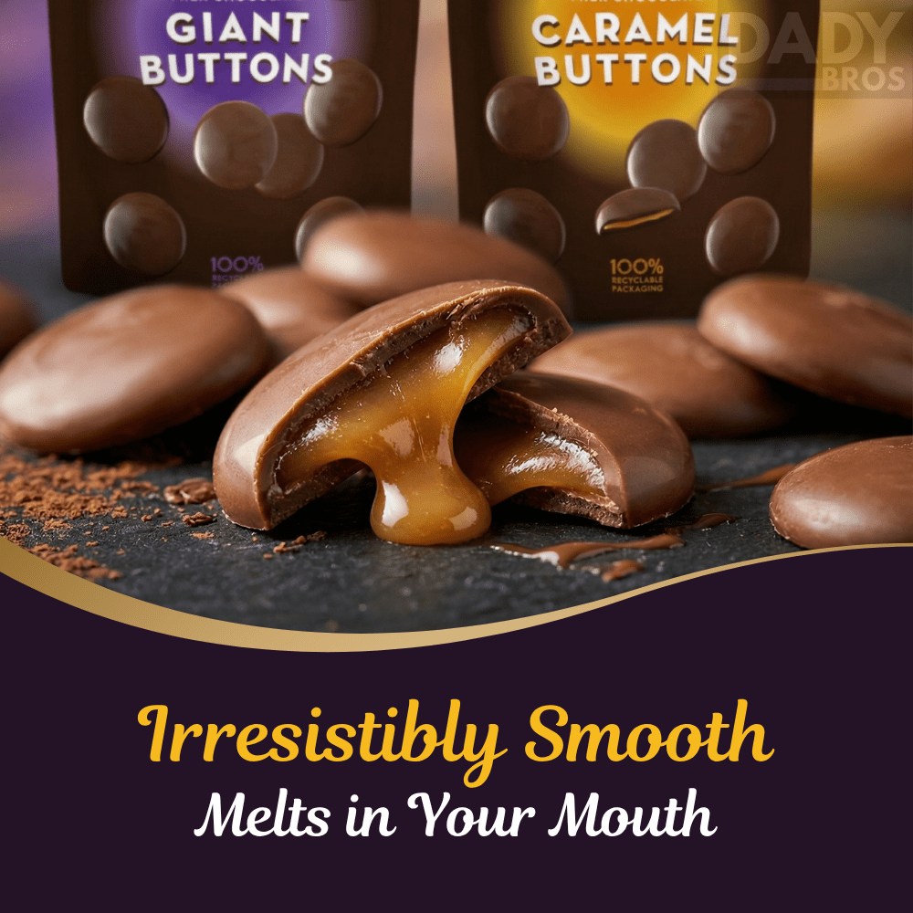 Hames Giant Milk Chocolate Buttons + Caramel Buttons 2 x 100g Pouches - Image 2