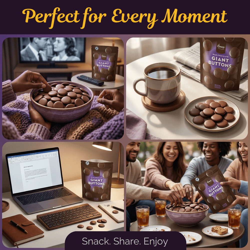 Hames Giant Milk Chocolate Buttons 2 x 100g Pouches - Image 5