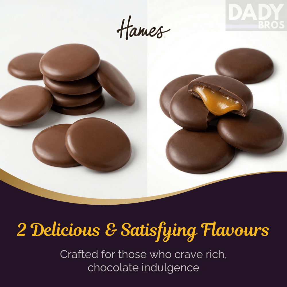 Hames Giant Milk Chocolate Buttons + Caramel Buttons 2 x 100g Pouches - Image 3