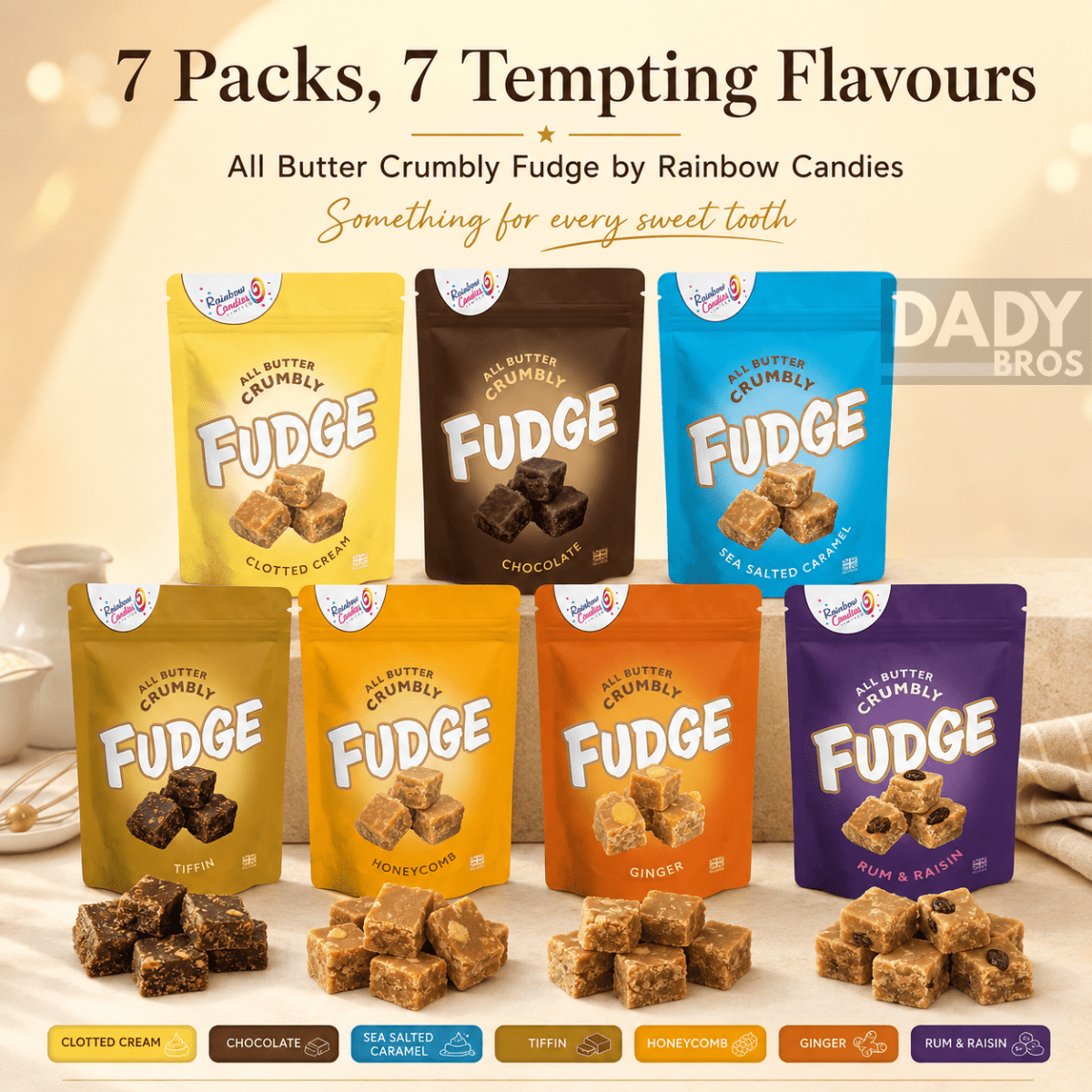 Hames All Butter Crumbly Fudge 7 Flavour Bundle | 7 x 145g - Image 3