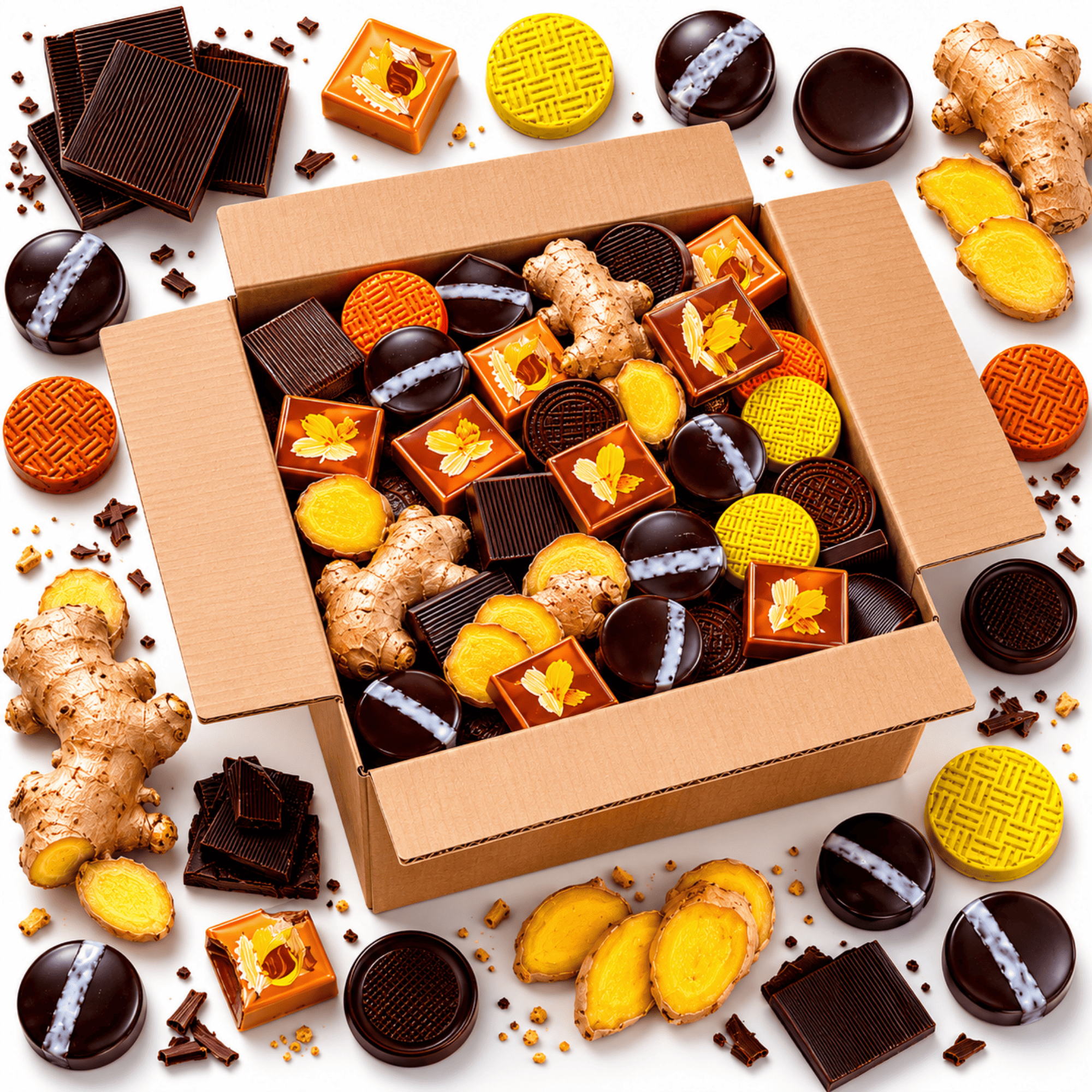 Bulk Dark Chocolate Ginger Collection – 25 Count Luxury Fairtrade Chocolates - Image 3