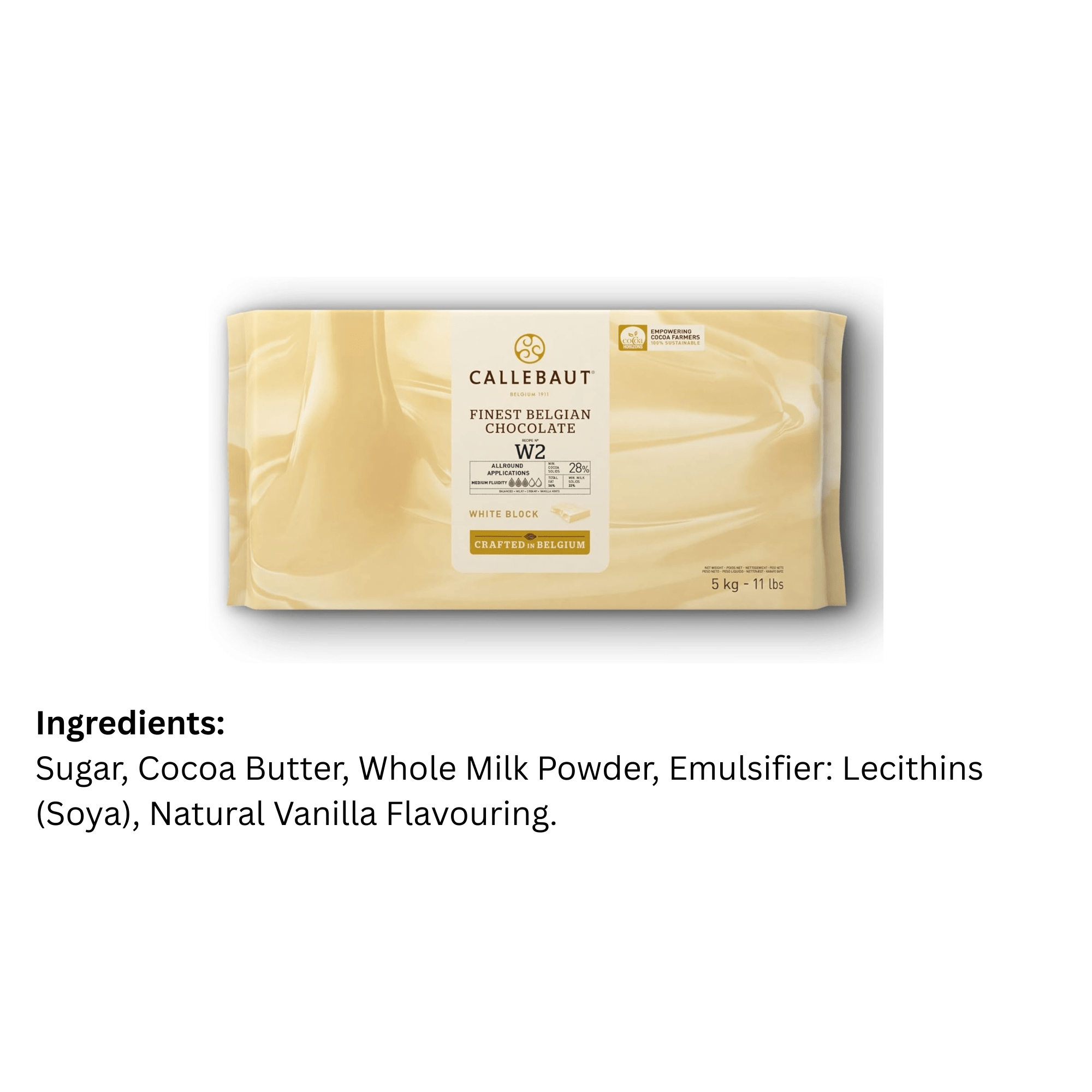Callebaut W2 Finest Belgian White Chocolate Block 5kg - Image 4