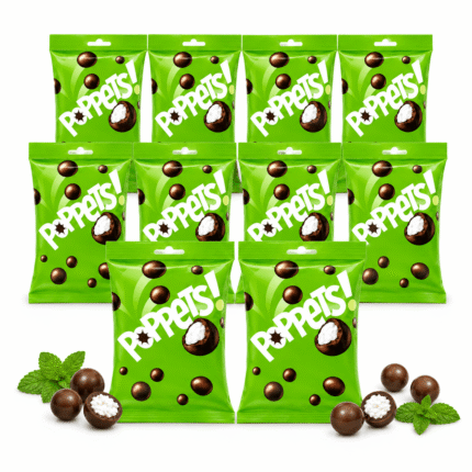 Poppets Mint Dark Chocolate Coated Mint Creams 71g x 10 Bags