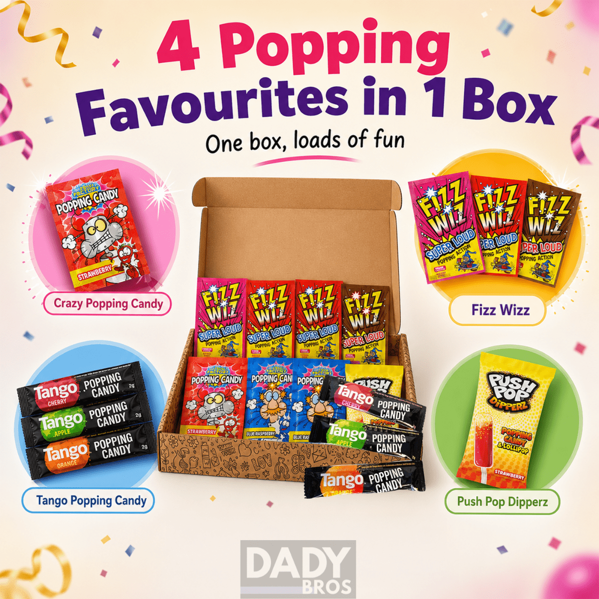 Sweetora Popping Candy Gift Box – 30 Assorted Fizzy & Popping Candy Packs | Ultimate Surprise Treat Box - Image 3