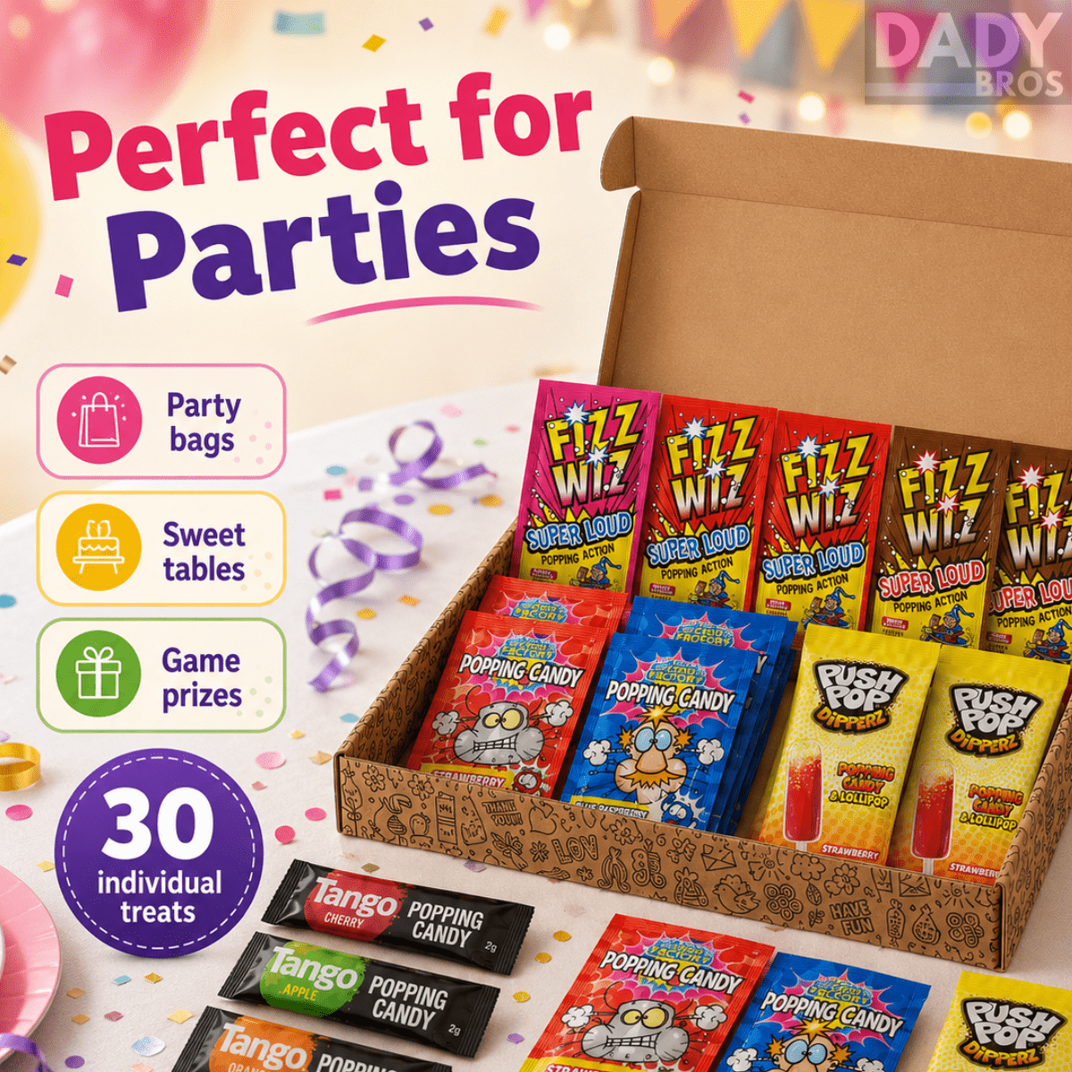 Sweetora Popping Candy Gift Box – 30 Assorted Fizzy & Popping Candy Packs | Ultimate Surprise Treat Box - Image 6