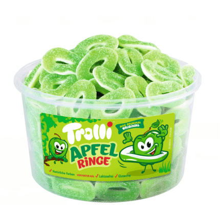 Fizzy Apple Ring Gummies 1.2KG Bulk Tub
