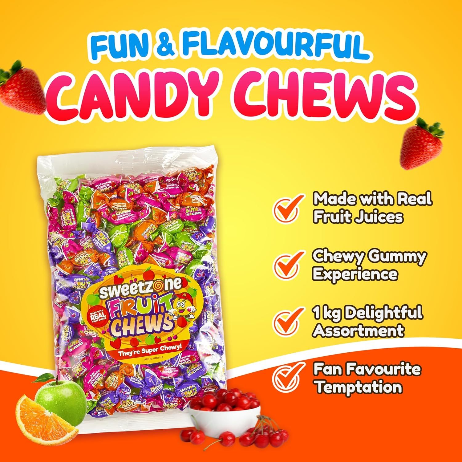 Sweetzone Mega Stix & Fruit Chews Combo – 2 x 1kg Bags - Image 6