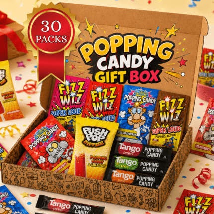 Sweetora Popping Candy Gift Box – 30 Assorted Fizzy & Popping Candy Packs | Ultimate Surprise Treat Box