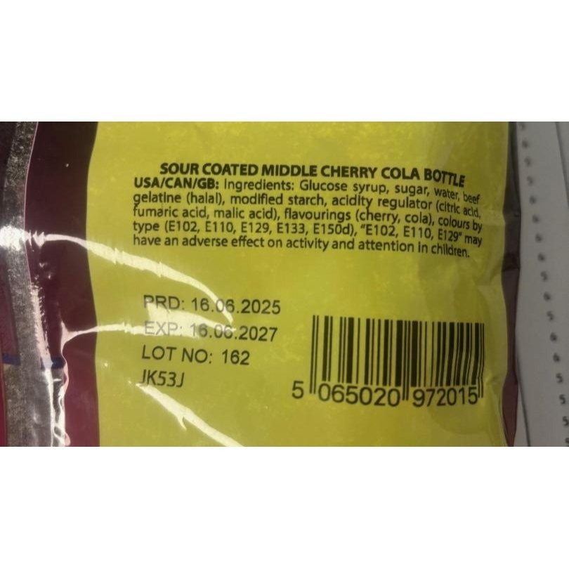 Aladdin's Sour Cherry Cola Bottles – 1kg Bulk Bag - Image 2