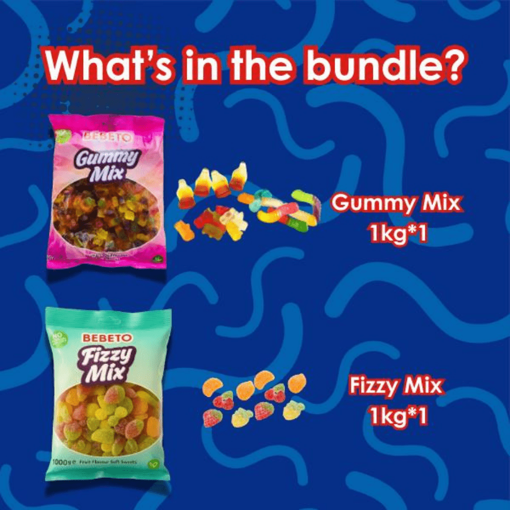 Bebeto 2KG Mixed Bundle Gummy & Fizzy Treats - Image 2