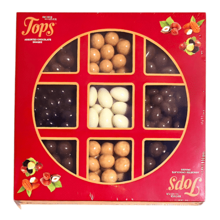 TOPS Assorted Chocolate Dragees – Nuts & Fruits Covered in White, Milk, Caramel & Dark Chocolate – 450g