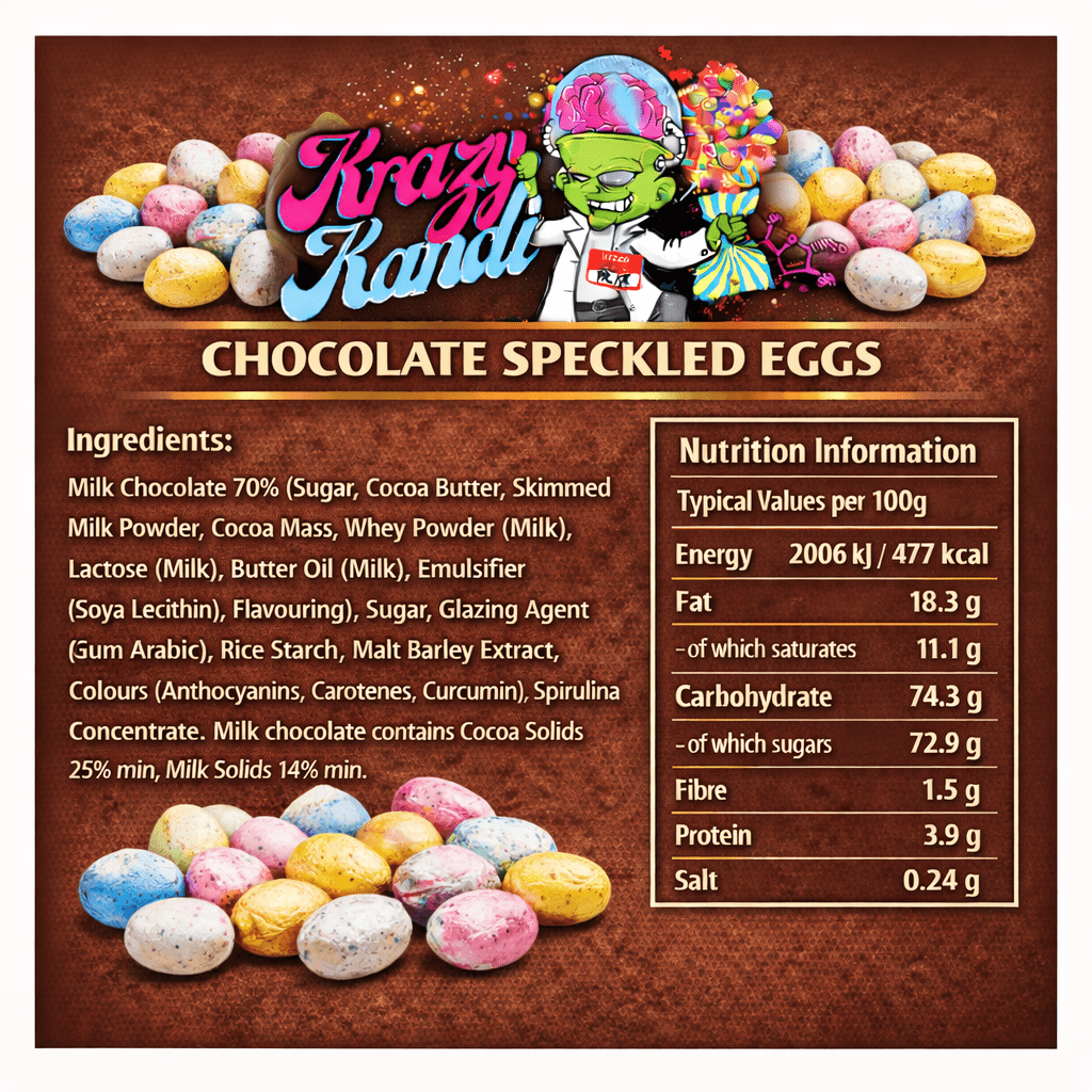 Krazy Kandi Chocolate Speckled Mini Eggs - Large 1Kg Bulk Bag - Image 2