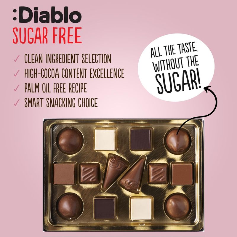Diablo No Added Sugar Luxury Chocolate Gift Box – 14 Pieces - Image 4