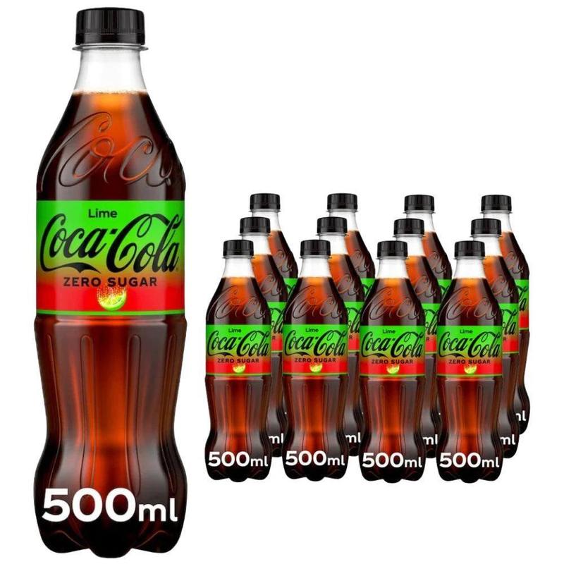 Coca-Cola Lime Zero Sugar 500ml, Pack of 12
