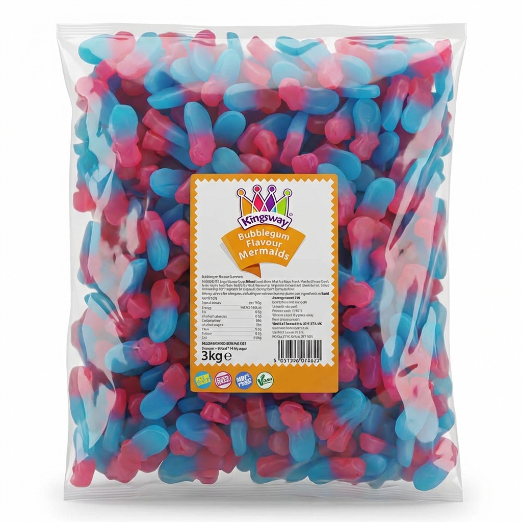 3kg Kingsway Vegan Bubblegum Mermaids Bulk Bag