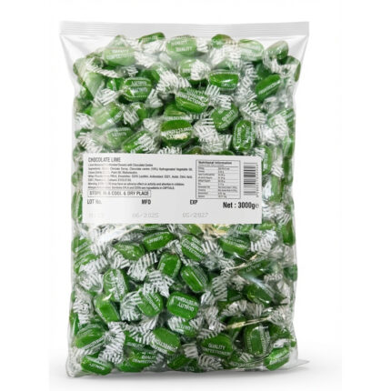 Krazy Kandi Chocolate Limes 3kg – Traditional Hard Boiled Lime Sweets with Chocolate Centre | Bulk Retro Candy Bag