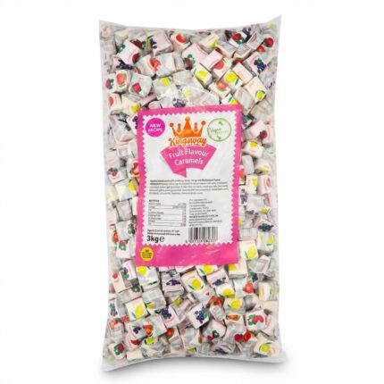 Kingsway Fruit Flavour Caramels 3kg – Individually Wrapped Fruity Chewy Sweets | Bulk Sharing & Party Bag